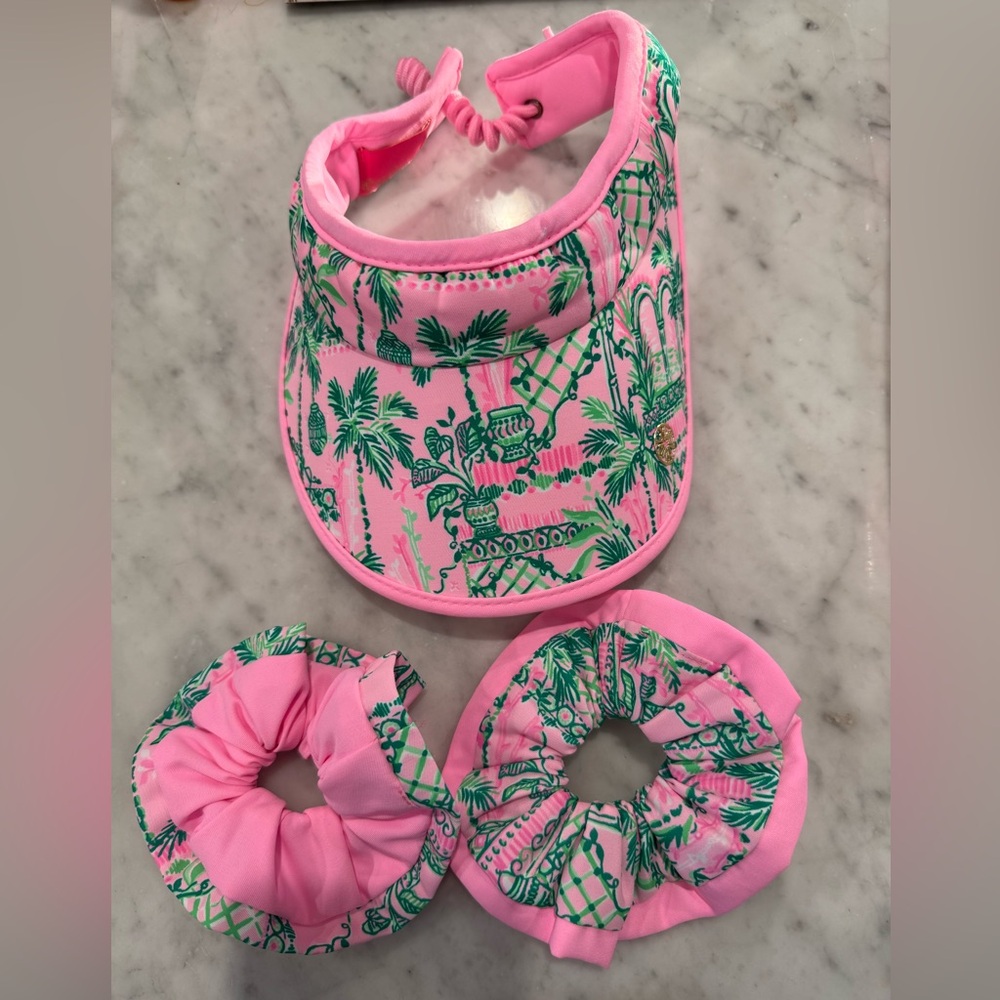 Lilly Pulitzer Visor and Scrunchies
